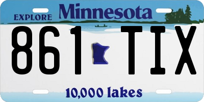 MN license plate 861TIX