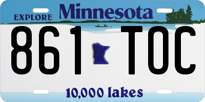 MN license plate 861TOC