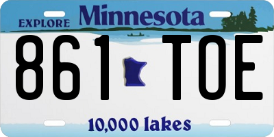 MN license plate 861TOE