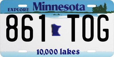 MN license plate 861TOG