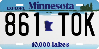 MN license plate 861TOK