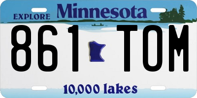 MN license plate 861TOM