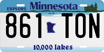 MN license plate 861TON