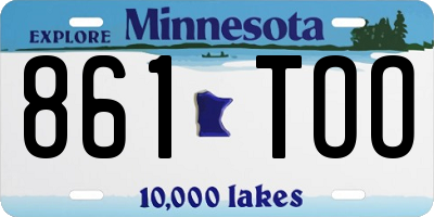 MN license plate 861TOO