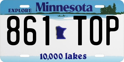 MN license plate 861TOP