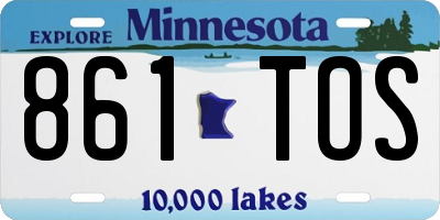MN license plate 861TOS