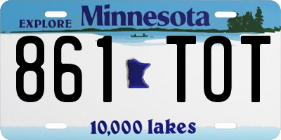 MN license plate 861TOT