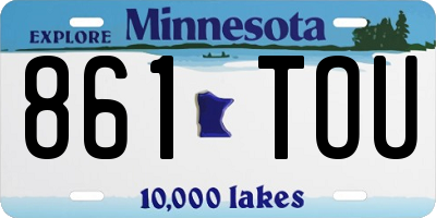 MN license plate 861TOU