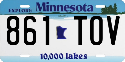 MN license plate 861TOV