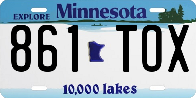 MN license plate 861TOX