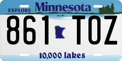 MN license plate 861TOZ