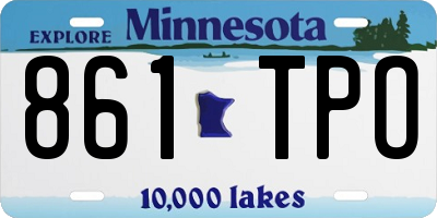 MN license plate 861TPO