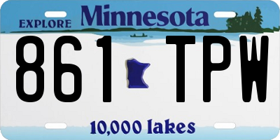 MN license plate 861TPW