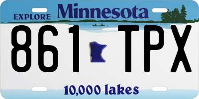 MN license plate 861TPX