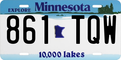 MN license plate 861TQW