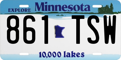 MN license plate 861TSW