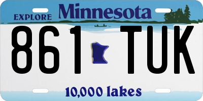 MN license plate 861TUK