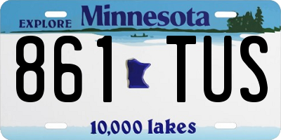 MN license plate 861TUS