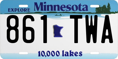 MN license plate 861TWA