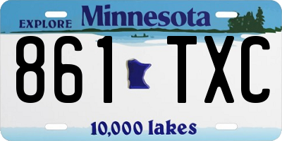 MN license plate 861TXC