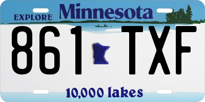 MN license plate 861TXF