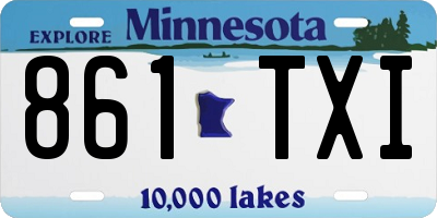 MN license plate 861TXI