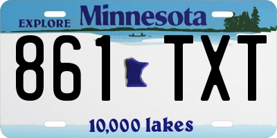 MN license plate 861TXT