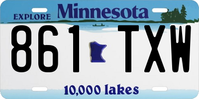 MN license plate 861TXW