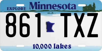 MN license plate 861TXZ