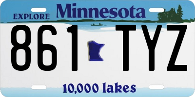 MN license plate 861TYZ