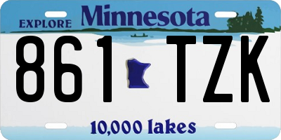 MN license plate 861TZK
