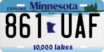 MN license plate 861UAF