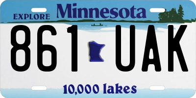 MN license plate 861UAK