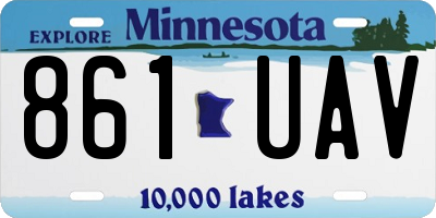 MN license plate 861UAV