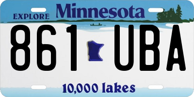 MN license plate 861UBA