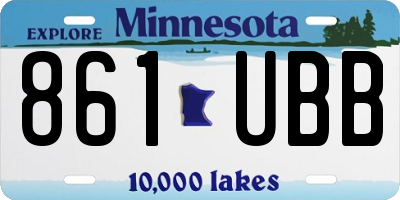 MN license plate 861UBB