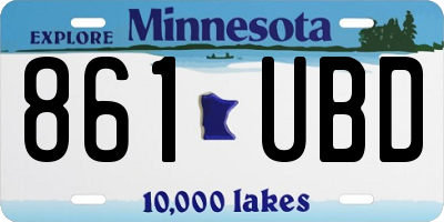 MN license plate 861UBD