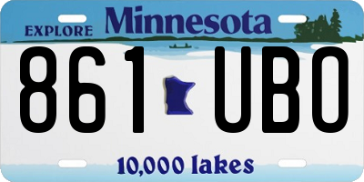 MN license plate 861UBO