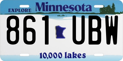 MN license plate 861UBW