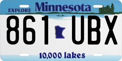 MN license plate 861UBX