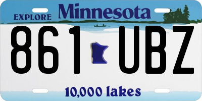 MN license plate 861UBZ