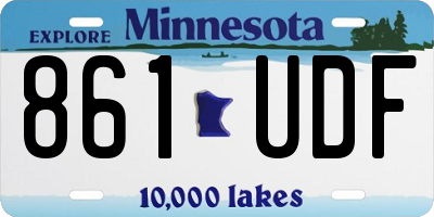 MN license plate 861UDF