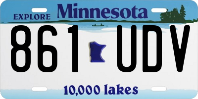 MN license plate 861UDV