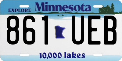 MN license plate 861UEB