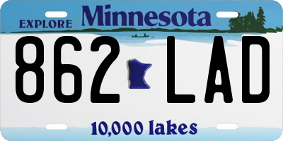 MN license plate 862LAD