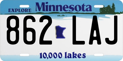 MN license plate 862LAJ