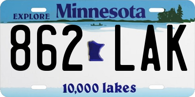 MN license plate 862LAK