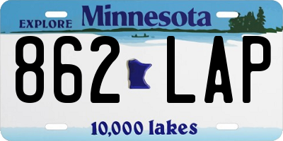 MN license plate 862LAP