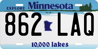 MN license plate 862LAQ