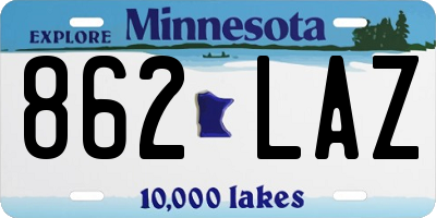 MN license plate 862LAZ